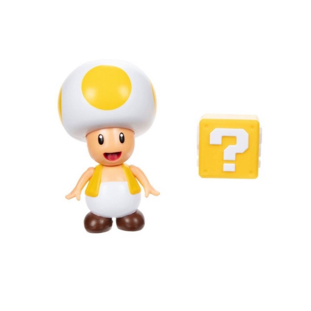 Nintendo Super Mario - Yellow Toad Figure with Question Block